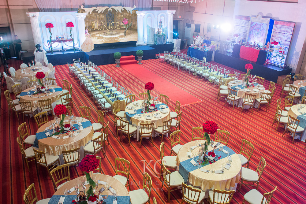 beauty and the beast birthday party grand reception ballroom