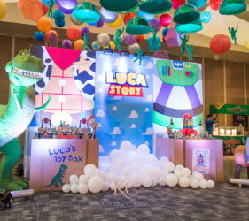 Toy Story theme dessert spread decor styling by Khim Cruz