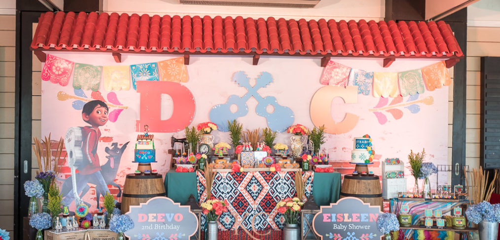 Coco movie inspired birthday party decor setup