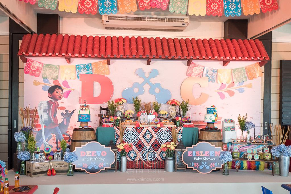 Coco movie inspired birthday party decor setup