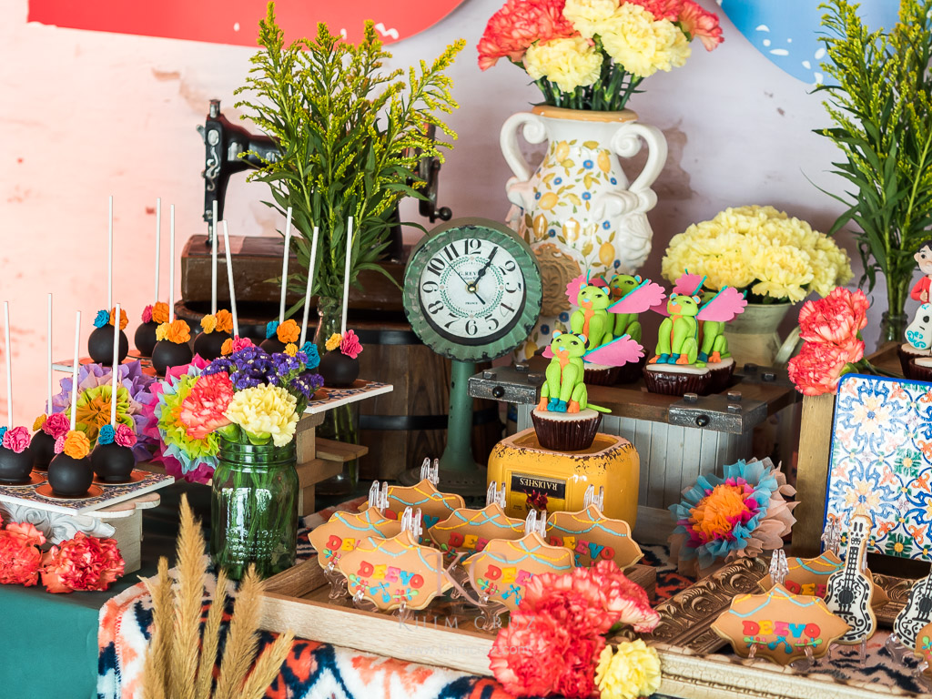 Coco movie inspired birthday party dessert styling