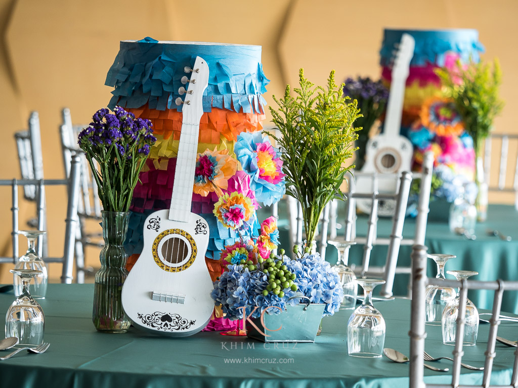 Coco movie inspired birthday party miguel guitar table centerpiece