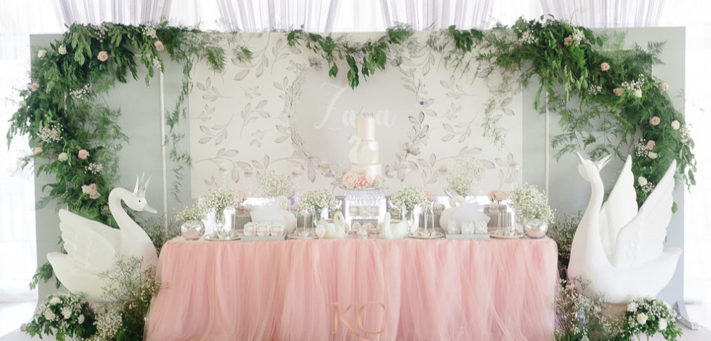 swan lake theme dessert setup decor styling by Khim Cruz