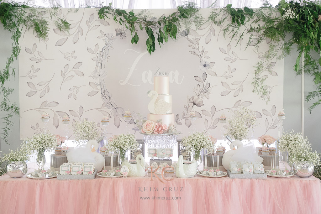 swan lake theme dessert setup decor