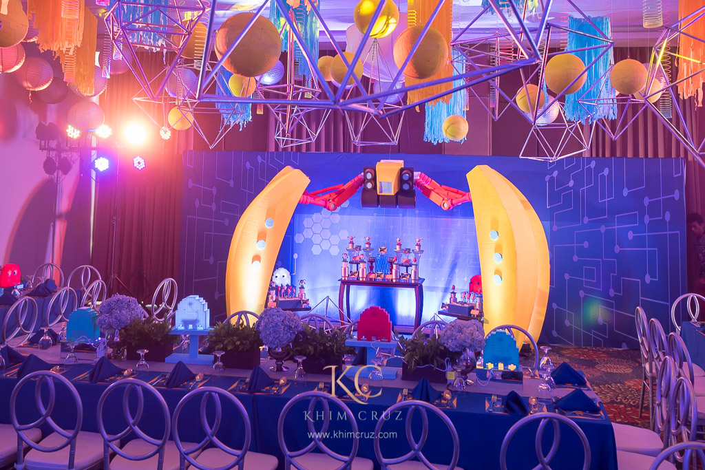 Cinematic Pacman theme birthday party setup by Khim Cruz