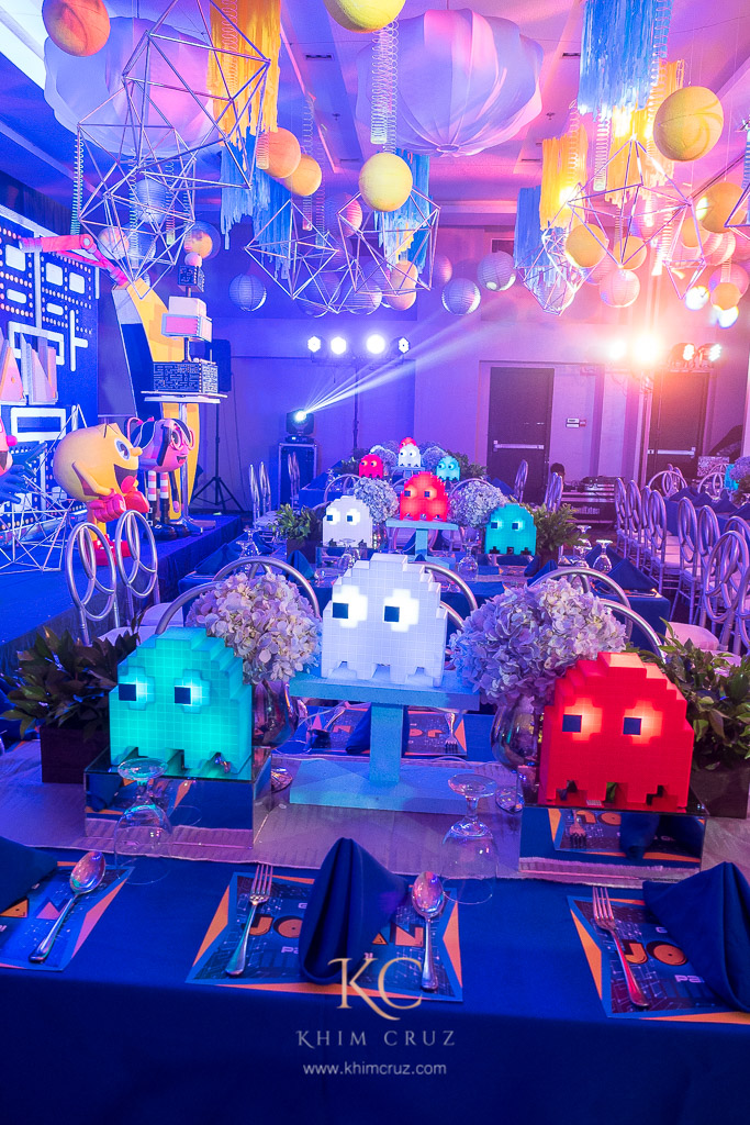 Pacman ghost guest table centerpieces