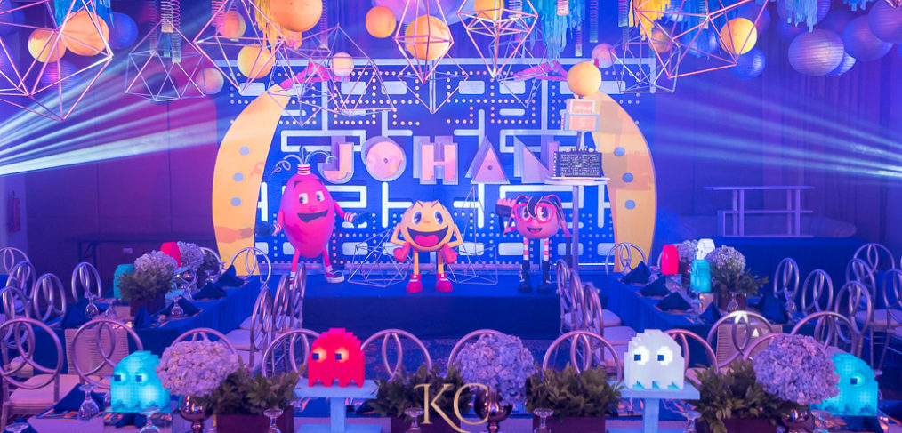 Pacman kids childrens birthday party setup styling by Khim Cruz