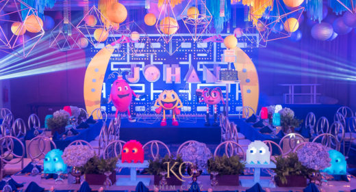 Pacman kids childrens birthday party setup styling by Khim Cruz
