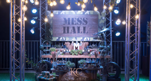army soldier boot camp mess hall party decor dessert table styling by Khim Cruz
