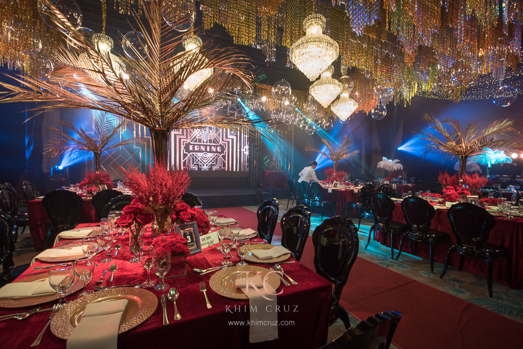 Great Gatsby theme birthday ballroom reception by Khim Cruz