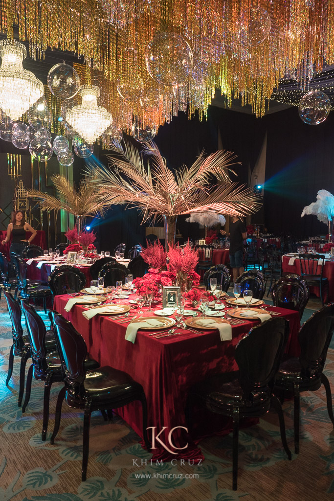 Great Gatsby theme table centerpiece design by Khim Cruz