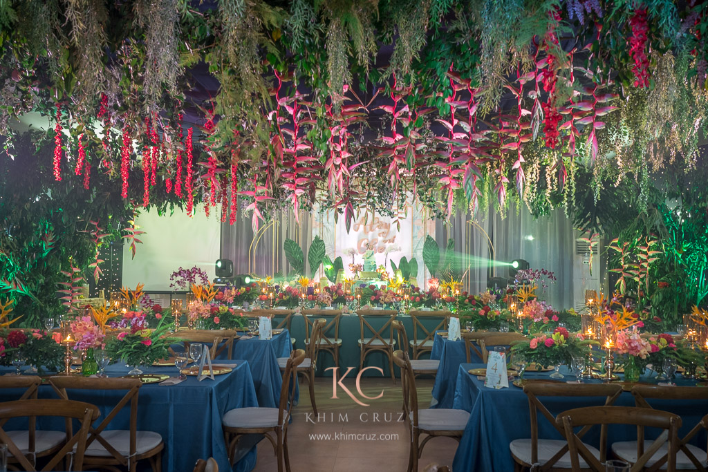 luau tropical wedding presidential table reception by Khim Cruz