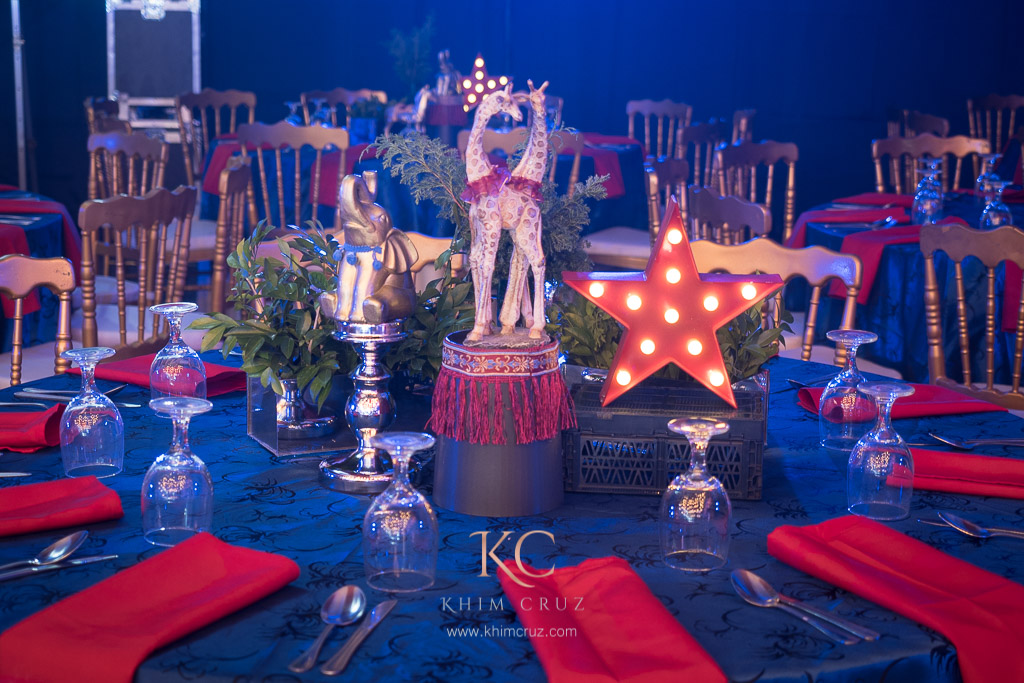 the greatest showman themed kids birthday table centerpieces