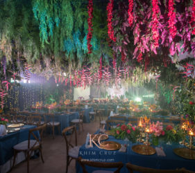 Tropical luau wedding reception