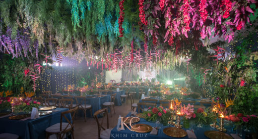 Tropical luau wedding reception