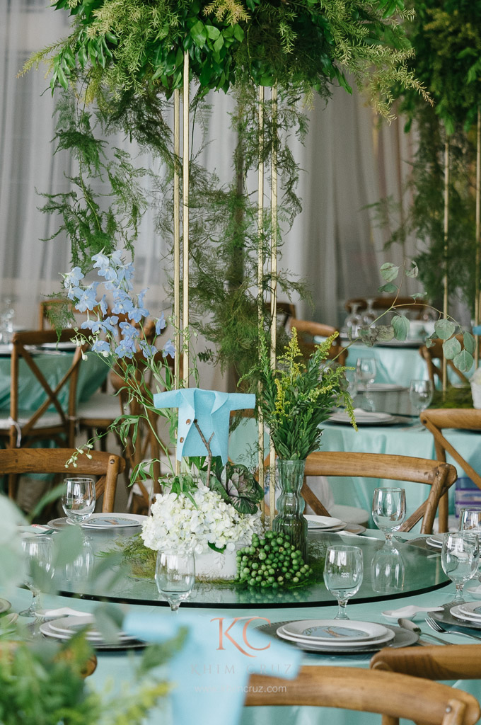 classic peter rabbit tall guest table centerpieces by Khim Cruz