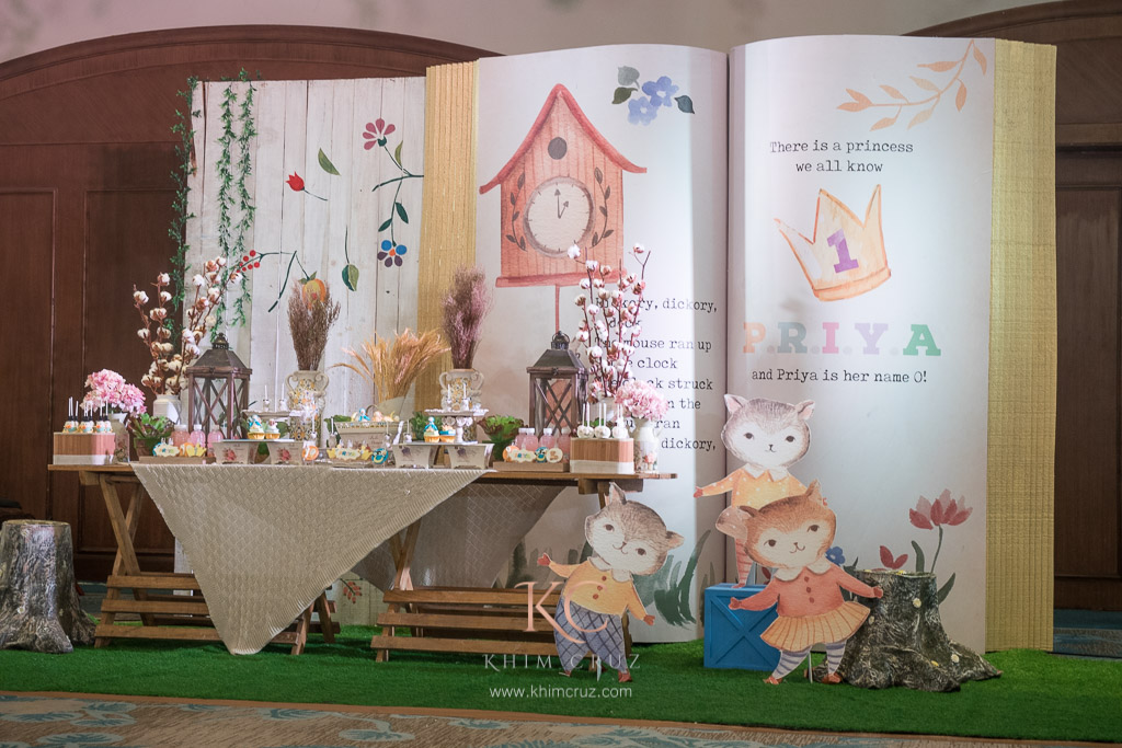 nursery rhymes theme dessert table setup by Khim Cruz