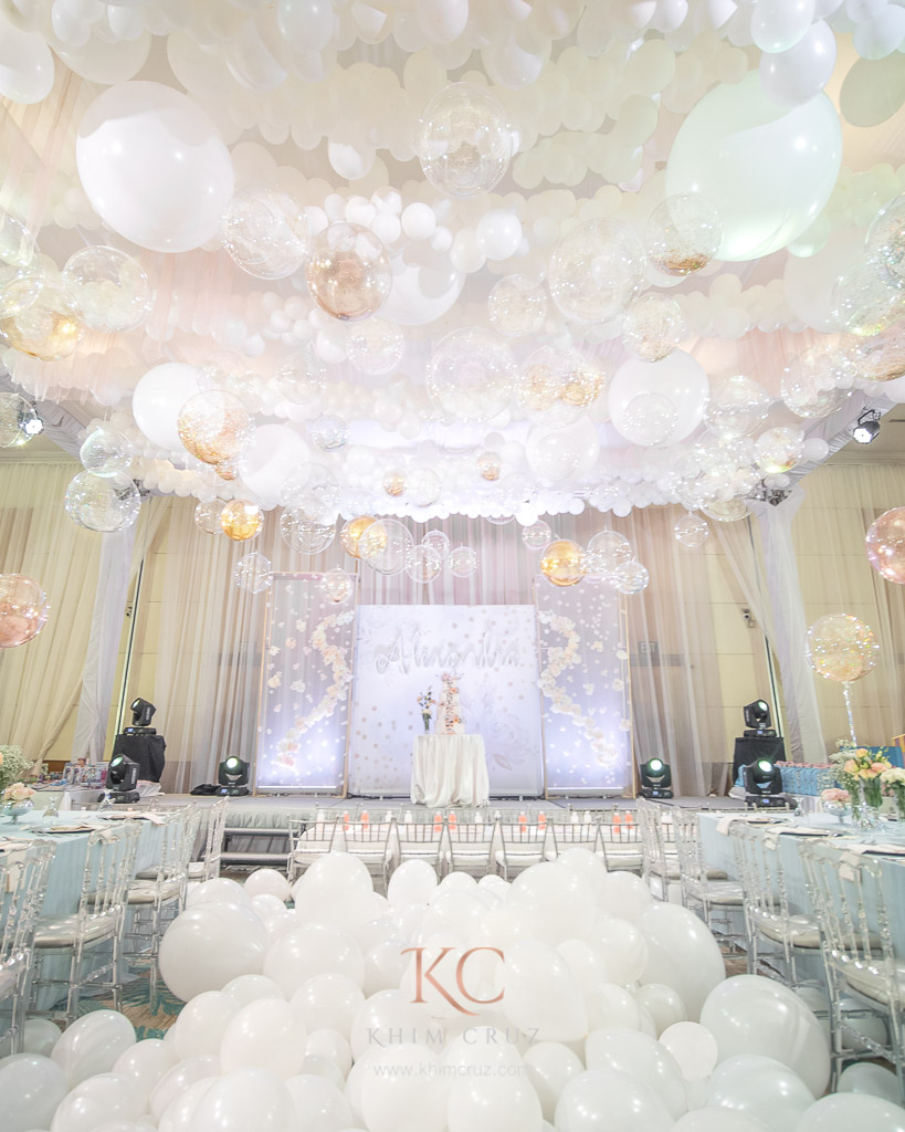 cute bubble balloon birthday recepetion party decor by Khim Cruz