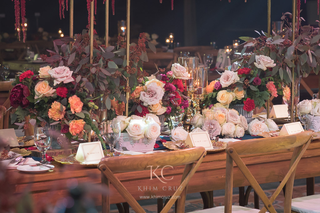 rustic elegance wedding presidential table setup by Khim Cruz