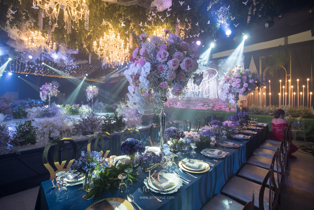 enchanted forest theme debut floral presidential table setting by Khim Cruz