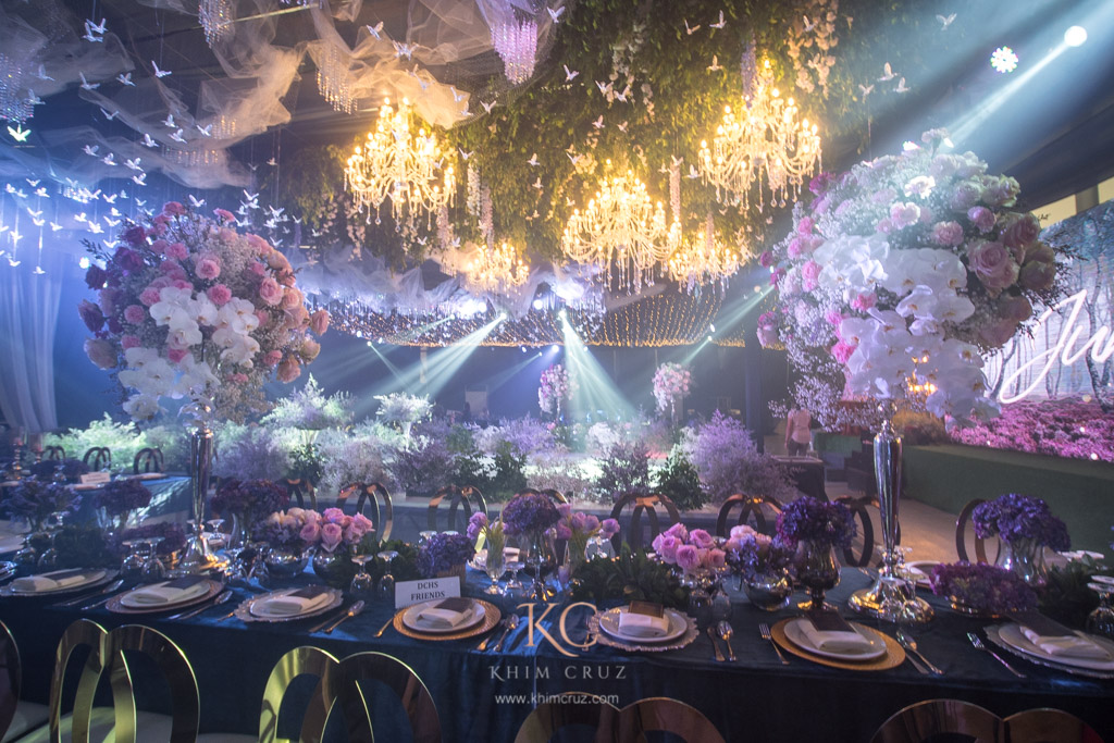 enchanted forest theme floral presidential table setting decor by Khim Cruz