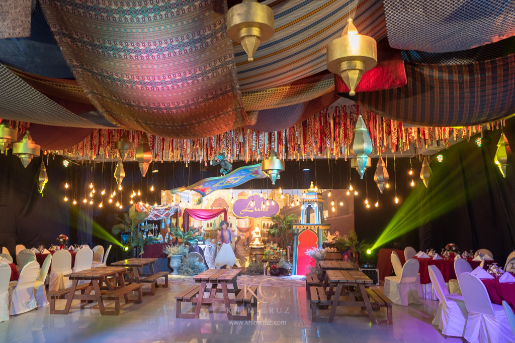 Aladdin Agrabah marketplace children birthday party styled by Khim Cruz