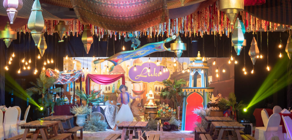 Aladdin Agrabah marketplace kids birthday party styled by Khim Cruz