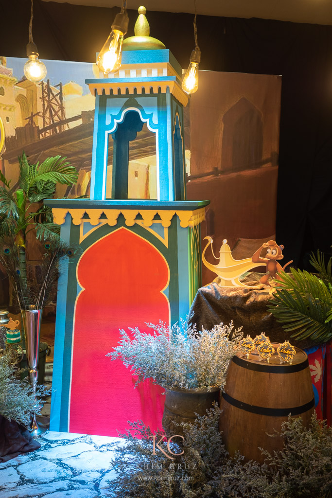 Aladdin Agrabah marketplace kids birthday party props styled by Khim Cruz