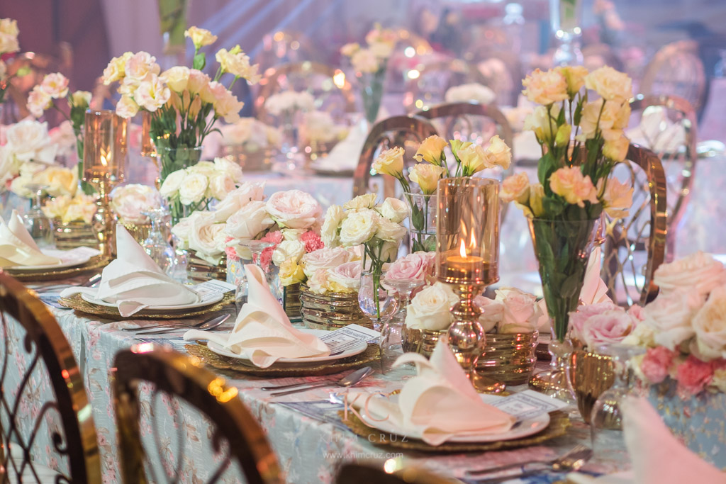 chinoiserie chic floral table setting styled by Khim Cruz