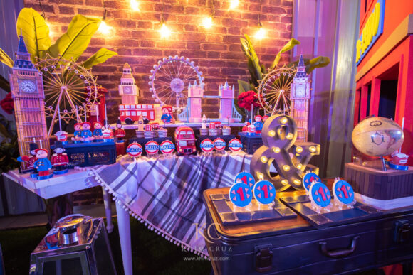 Paddington Bear theme birthday dessert table
