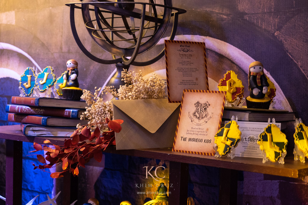 harry potter themed birthday dessert table setup details styled by Khim Cruz