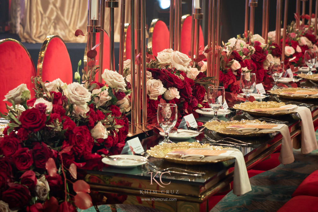 red elegance wedding head table setting styled by Khim Cruz