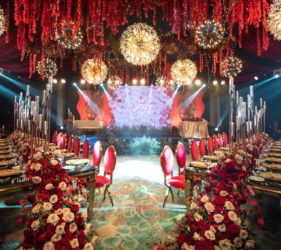 Red elegance wedding reception