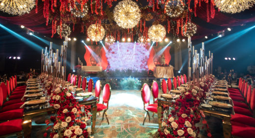 Red elegance wedding reception