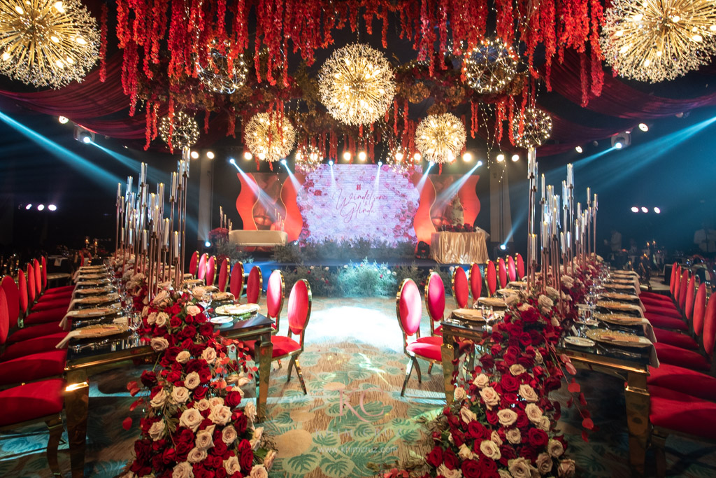 Red elegance wedding reception