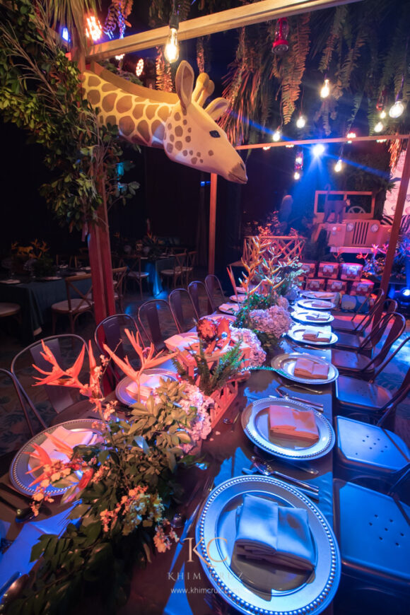 Safari themed birthday table setup by Khim Cruz