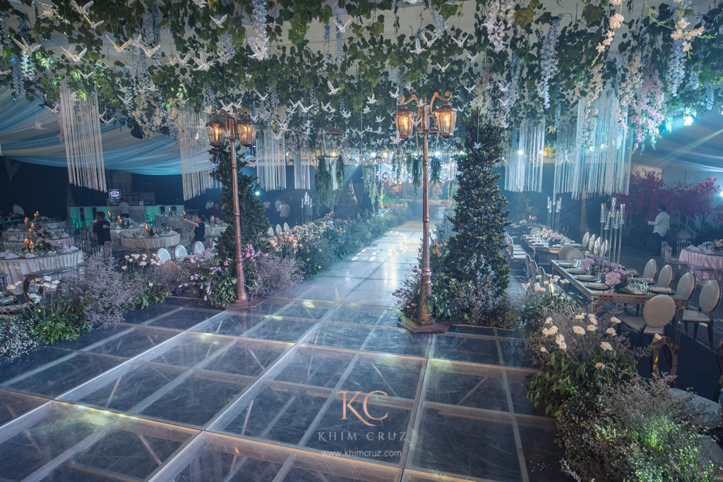 Spring season in Central Park New York inspired wedding dance floor and walkway by Khim Cruz