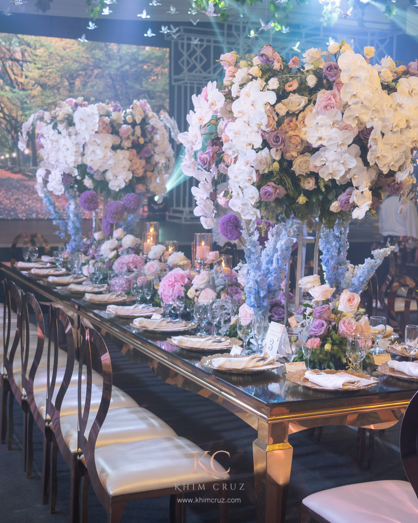 Spring season in Central Park New York inspired wedding head table design by Khim Cruz