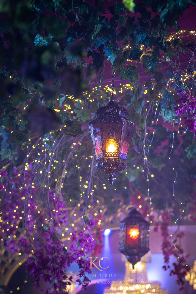 Aladdin movie themed birthday ceiling lantern installation by Khim Cruz
