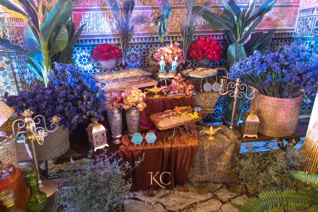 Aladdin movie themed birthday dessert setup design by Khim Cruz
