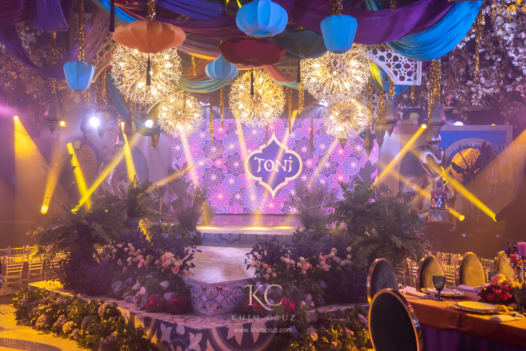 arabian nights theme kids birthday stage design and lights