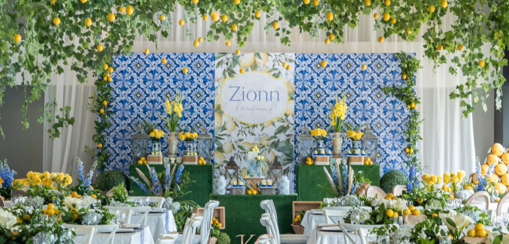 Lemon-Mediterranean themed baptismal design