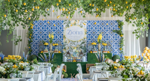 Lemon-Mediterranean themed baptismal design