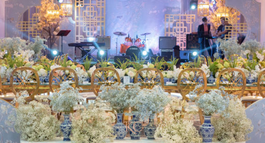 Chinoiserie themed wedding reception