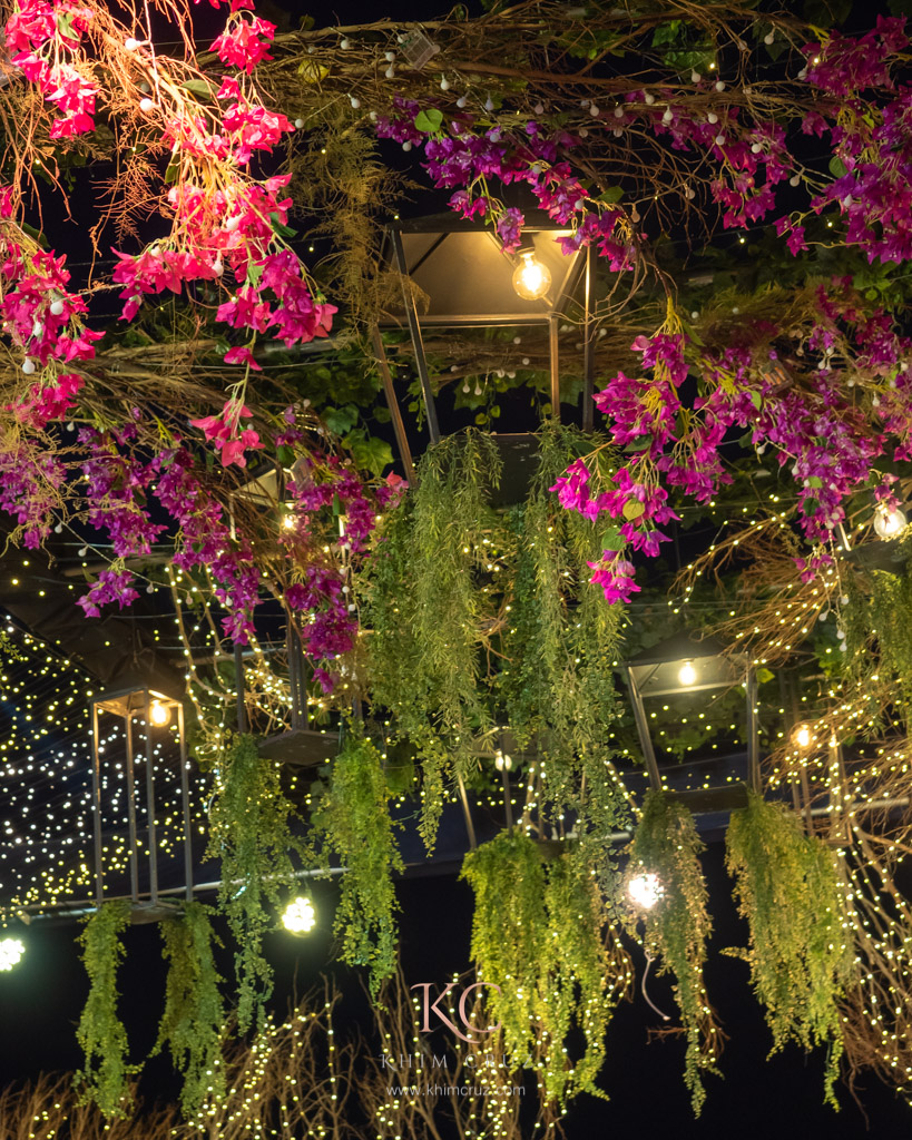 davao pearl farm destination wedding reception ceiling installation of Vina & Paolo styled by Khim Cruz