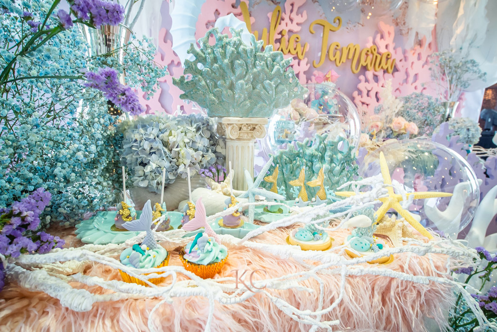 under the sea theme baptismal dessert table setup with details by Khim Cruz