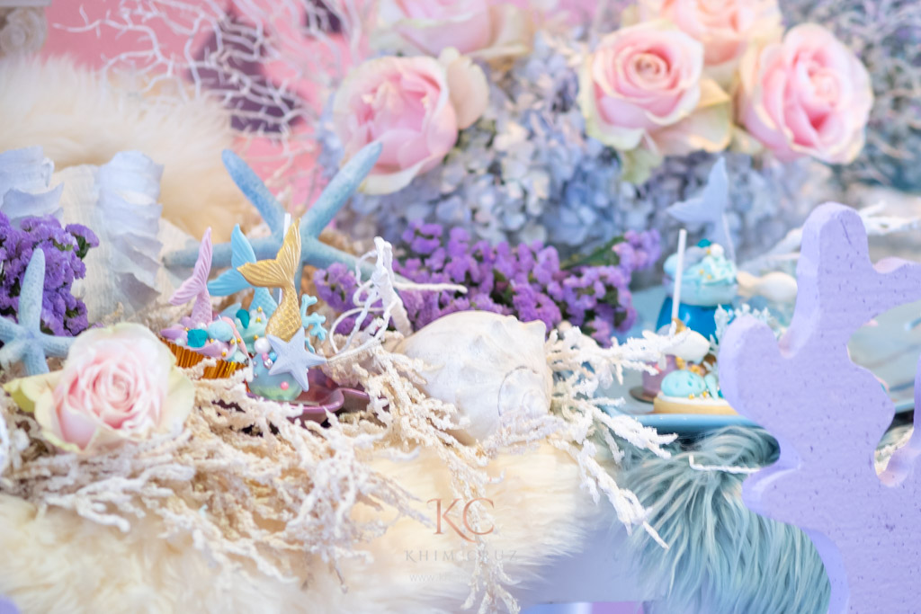 under the sea theme baptismal floral details design by Khim Cruz