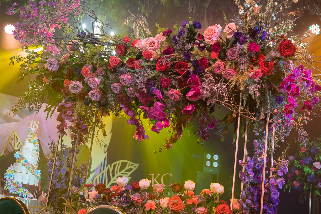 enchanted forest theme debut in Davao floral arrangement by Khim Cruz