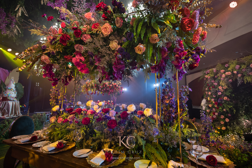 enchanted forest theme debut in Davao head table floral event design by Khim Cruz