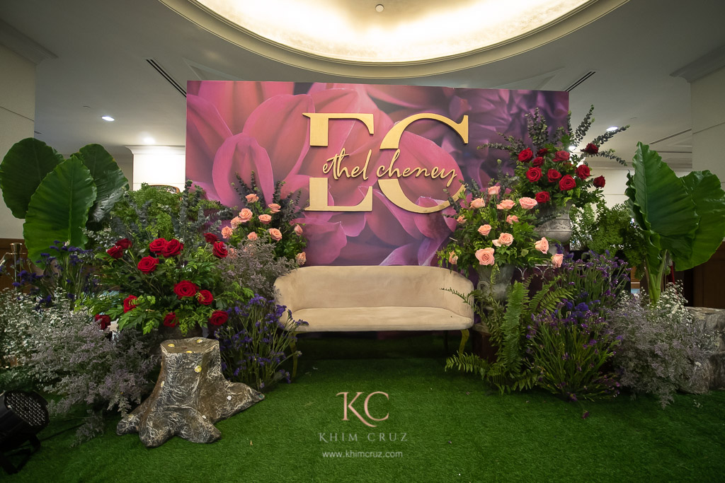 enchanted forest theme debut in Davao photo wall event design by Khim Cruz